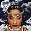 The cover of Simmy's Tugela Fairy (Made of Stars) album: a portrait of Simmy wearing colourful Zulu beaded ornaments to a backdrop of a cloudy sky.