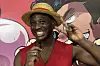 Peephunkey cosplays Luffy from 'One Piece' at the Landmark Centre in Lagos, Nigeria on Saturday, Sept. 14. 2024.