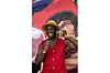 Peephunkey cosplays Luffy from 'One Piece' at the Landmark Centre in Lagos, Nigeria on Saturday, Sept. 14. 2024.