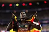 Gold medalist Joshua Cheptegei of Team Uganda celebrates winning the Men's 10,000m Final on day seven of the Olympic Games Paris 2024 at Stade de France on August 02, 2024 in Paris, France.