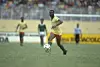 Roger Milla of Cameroon in action during a match against Nigeria. Cameroon won the match 3-0.