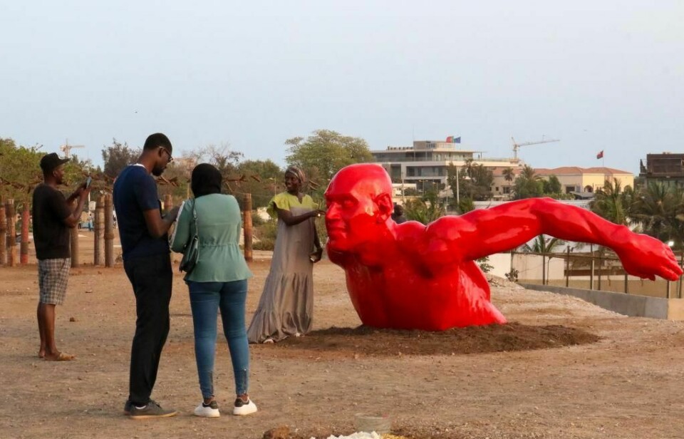 17 contemporary works of art, consisting of sculptures, designs and installations, are exhibited in the open space at Doxantu project aiming to make contemporary art more accessible by bringing it to the streets within 14th Dakar Biennale in Dakar, Senegal on May 21, 2022. The Dak'Art Biennale Returns