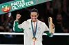 Imane Khelif of Algeria celebrates gold after beating Liu Yang of People's Republic of China during the women's Boxing 66kg final on Day 14 of the Olympic Games Paris 2024 at Roland-Garros Stadium on August 9, 2024 in Paris, France.