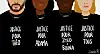 French Black Lives Matter movement 'Justice pour Theo' and 'Justice pour Adama' t-shirts illustration.
