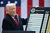 U.S. President Donald Trump holds a chart as he delivers remarks on reciprocal tariffs during an event in the Rose Garden entitled 'Make America Wealthy Again' at the White House in Washington, DC, on April 2, 2025.