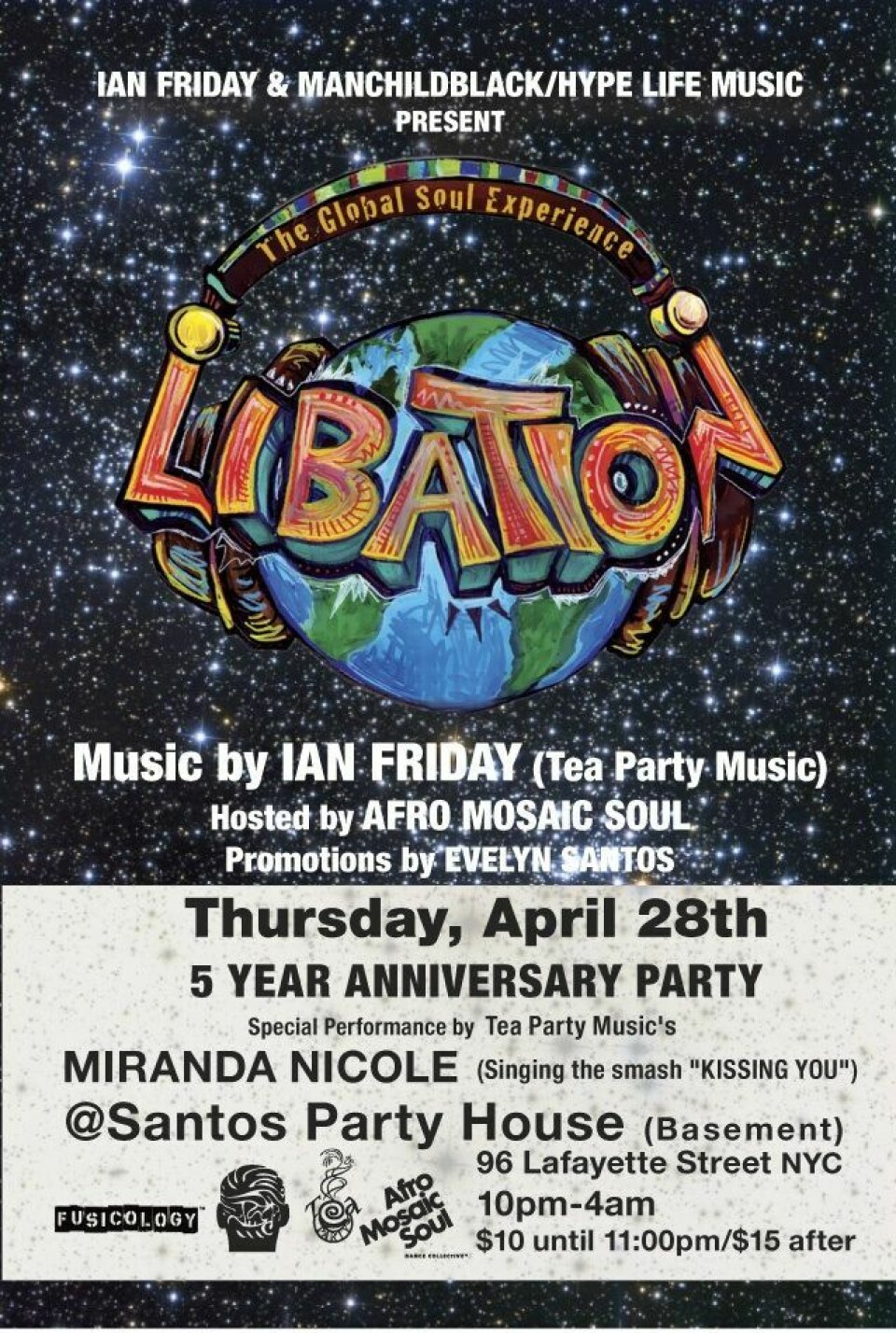 NYC: Ian Friday, ManChild Black, and Afro Mosaic Soul Present Libation @ Santos Party House NYC: Ian Friday, ManChild Black, and Afro Mosaic Soul Present Libation @ Santos Party House