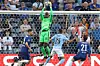 Chelsea goalkeeper Eduard Mendy claims the cross during the UEFA Champions League Final between Manchester City and Chelsea FC at Estadio do Dragao on May 29, 2021 in Porto, Portugal.