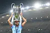 Riyad Mahrez of Manchester City poses with the trophy after the UEFA Champions League 2022/23 final match between FC Internazionale and Manchester City FC at Atatuerk Olympic Stadium on June 10, 2023 in Istanbul, Turkey.