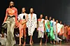 Models present creations by Fruche during the Lagos Fashion Week on October 25, 2018.