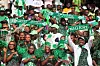 Super Eagles' supporters celebrate Nigeria's Super Eagles 1-0 victory over Rwanda's Amavubi during the 2026 FIFA World Cup Qualifier match at Godswill Akpabio Stadium in Uyo, Akwa Ibom State, Nigeria, on September 6, 2025.