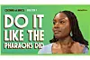 A poster showing a woman wearing Nubian twists with the words “Do It Like the Pharaohs Did” beside her.