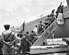 Travelers board a Ghana Airways flight at Accra International Airport (now Kotoka International Airport) in Accra, Ghana.