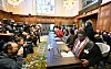A view from the session on the day the International Court of Justice (ICJ) ruled on the Gaza genocide case against Israel made by South Africa, reporters with cameras pointed at the South African team.