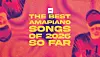 Bright pink and yellow promotional graphic with bold text reading the best amapiano songs of 2026 so far.