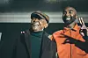 A photograph of Hugh Masekela and Riky Rick at Fine Living, Sandton.