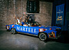 Thandi Walton, Marcio Ramos, Haley Traub, Jasmin Goldstein and Brian Freeman sitting in a Martell-branded vintage Cadillac.