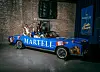 Thandi Walton, Marcio Ramos, Haley Traub, Jasmin Goldstein and Brian Freeman sitting in a Martell-branded vintage Cadillac.