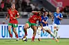 Morocco and Italy players challenge for the ball during a FIFA U-17 Women's World Cup match in Rabat.