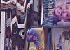 A collage of old Sudanese cassette tape covers and VHS tapes, showing several Sudanese musicians and the titles of their songs in red Arabic font.