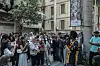 Crowd watches a live singer perform outdoors at Art Street in Cairo.