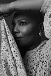 A black and white image of poet Wana Udobang.