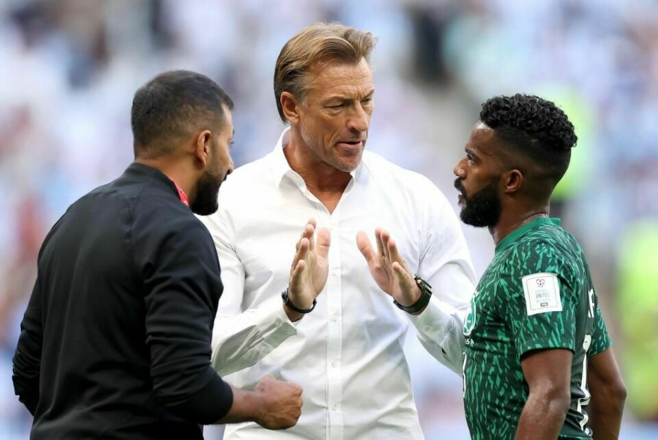 Herve Renard, Head Coach of Saudi Arabia, gives their team instructions during FIFA World Cup Qatar 2022. Qatar 2022: Why African Fans Are Calling Saudi’s Coach, Hervé Renard, An 'African Legend'