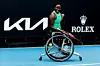 Kgothatso Montjane of South Africa celebrates during the semifinals of the 2024 Australian Open on January 25 2024, at Melbourne Park in Melbourne, Australia.