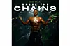 The cover of Bebe Cool's album. It shows Bebe Cool shirtless, breaking metallic chains across his arms, with the album title Break the Chains above him in bold lettering.