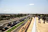 Cars line up in the direction of the Madina Market in Accra after the lockdown announcement on March 28, 2020.