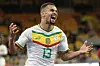 Senegal's Iliman Ndiaye celebrates scoring his team's third goal during the 2023 Africa Cup of Nations (CHAN) Group L qualifier match between Senegal and Mozambique at Stade Me Abdoulaye Wade in Dakar on March 24, 2023.