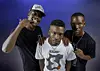 DJ Lag, Mr Nation Thingz and K.C Driller pose in a promotional shoot for their new single.