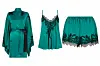 A Torlowei lace silk set in teal.