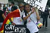 Rose Hill, MAURITIUS: Some 300 people of the gay community took to the streets of Rose Hill in central Mauritius, 02 June 2007, to protest against the stigmatisation and discrimination regarding the sexual orientation of individuals.