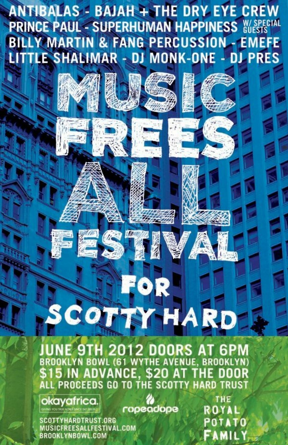 NYC: Antibalas, Bajah + The Dry Eye Crew & Prince Paul at Scotty Hard Benefit