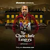 Promotional poster for The Chocolate Empire, featuring Jimmy Gathu in a red coat standing in front of a mansion with luxury cars and supporting cast members.