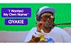 Ghanaian singer Gyakie smiles while recording a podcast interview. She wears oversized sunglasses, a cap, headphones, and colorful bangles. A quote on screen reads “I Wanted My Own Name” with her name “GYAKIE” in bold, set against a bright green background.