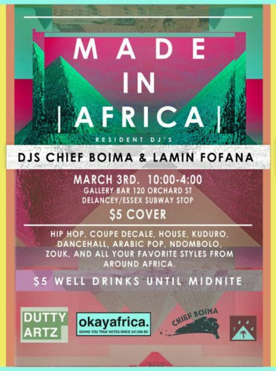 NYC: Party with Made in Africa, Thursday 3/3