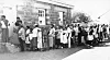 South Africans voters standing in long, winding queues to vote for the first time in the 1994 elections.