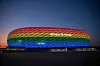 Allianz Arena lights up in rainbow colors for Christopher Street Day in Munich.