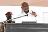 Ugandan President Yoweri Museveni speaks during the information and communications technology ICT job fair opening ceremony in Kampala, capital of Uganda, Oct. 17, 2023.