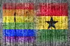 LGBT and Ghana flag on concrete wall