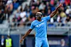 Victor Osimhen of SSC Napoli gestures during the Serie A Tim match between Bologna FC and SSC Napoli at Stadio Renato Dall'Ara on September 24, 2023 in Bologna, Italy.