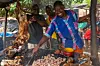 Grilled meat as street food, Savanes district, Kouto, Ivory Coast on May 4, 2019 in Kouto, Ivory Coast.