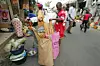 A vendor arranges his bread in the Sandaga market in Dakar 22 November 2007.