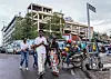 A photo of young people walking through the streets of the city center during rush hour on April 05, 2024 in Kigali, Rwanda.