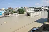 A view of the area as many settlements, vehicles and workplaces have been damaged after floods caused by heavy rains hit the region in Misrata, Libya on September 10, 2023.