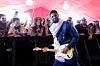 Mdou Moctar performs at the Gobi Tent during the 2024 Coachella Valley Music and Arts Festival at Empire Polo Club on April 14, 2024 in Indio, California.