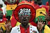 A Ghana supporter gestures ahead of the Africa Cup of Nations (CAN) 2023 Group B football match between Egypt and Ghana at the Felix Houphouet-Boigny Stadium in Abidjan on January 18, 2024.