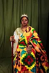 Pictured: Nigerian artist Tosinger as Queen Idia as part of her #We3Queens human art installation project