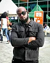 Black man dressing up as Nick Fury